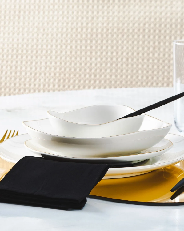 Karaca Streamline Middle Gold Dinner Set, 24 Pieces