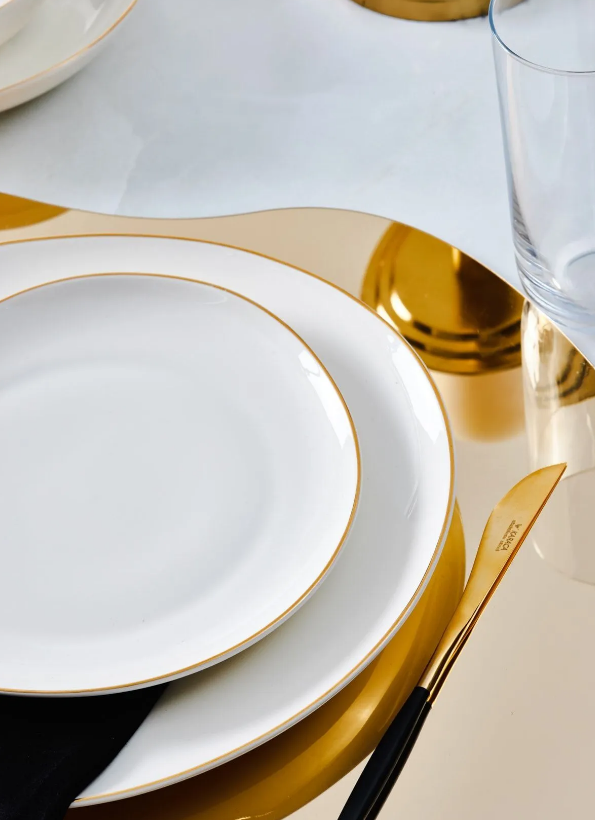 Karaca Streamline Middle Gold Dinner Set, 24 Pieces