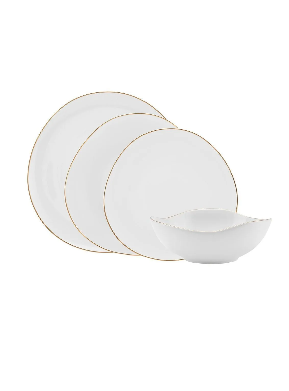 Karaca Streamline Middle Gold Dinner Set, 24 Pieces