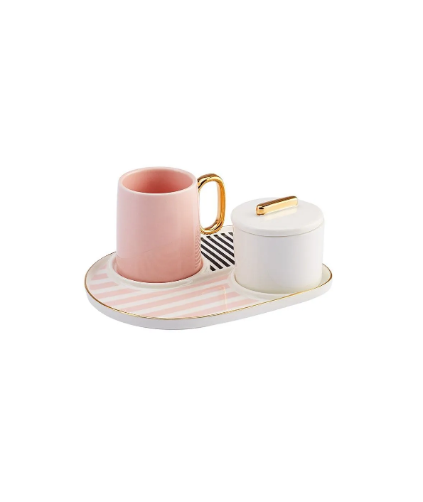 KARACA JULES PINK 80 ML 2 PERSON COFFEE CUP SET, PINK