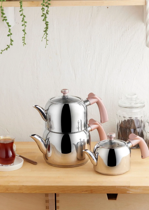 KARACA TRES 3-Piece TEA POT SET, ROSE GOLD