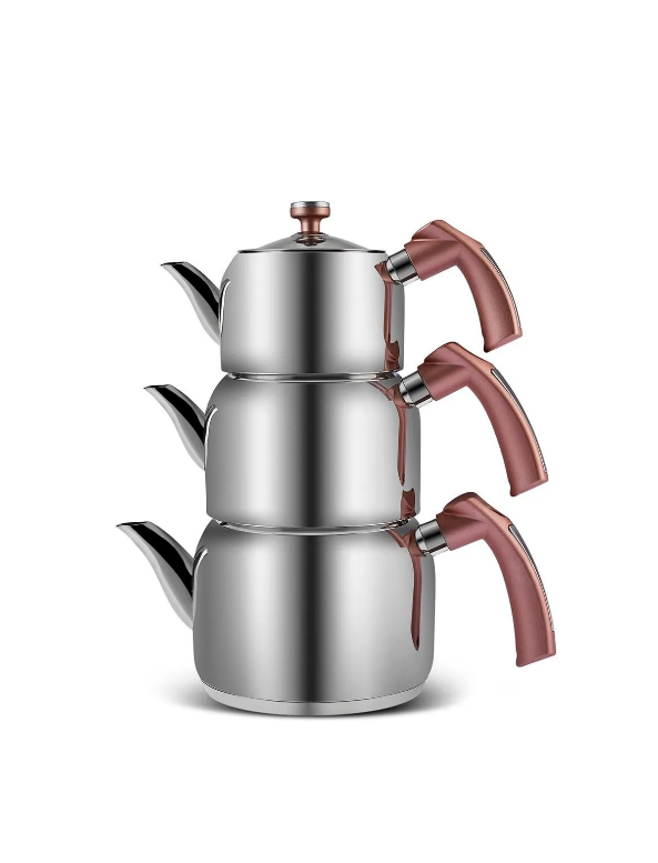 KARACA TRES 3-Piece TEA POT SET, ROSE GOLD