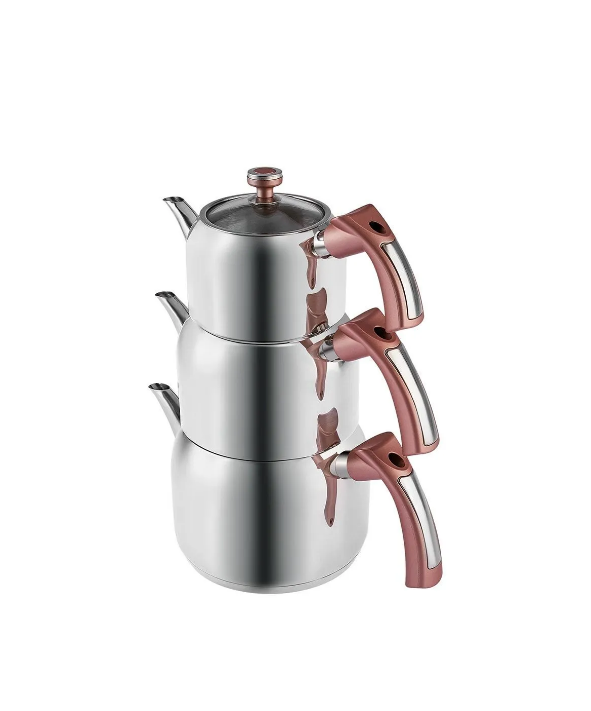 KARACA TRES 3-Piece TEA POT SET, ROSE GOLD