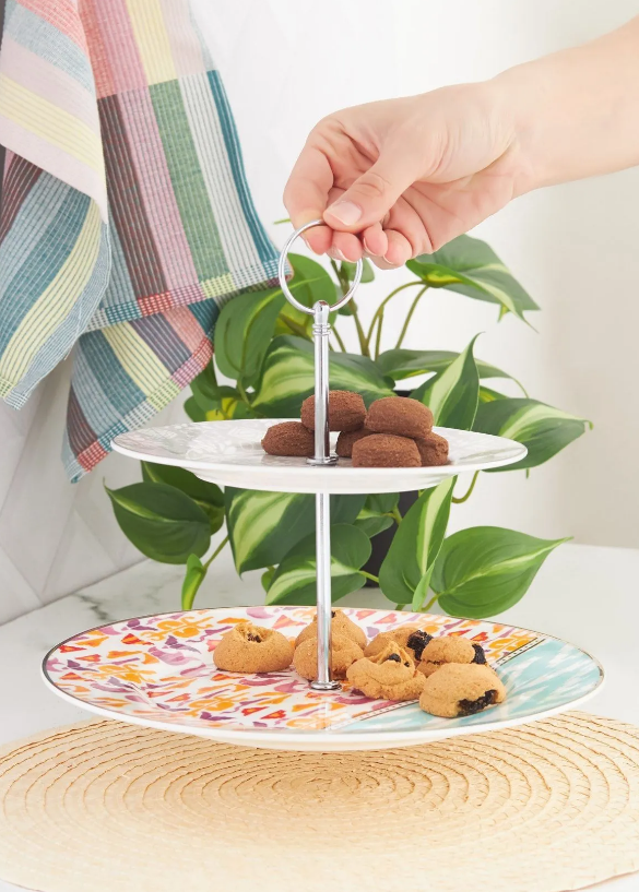KARACA IBIZA TIERED COOKIE STAND, MULTICOLOR
