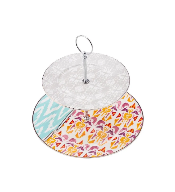 KARACA IBIZA TIERED COOKIE STAND, MULTICOLOR