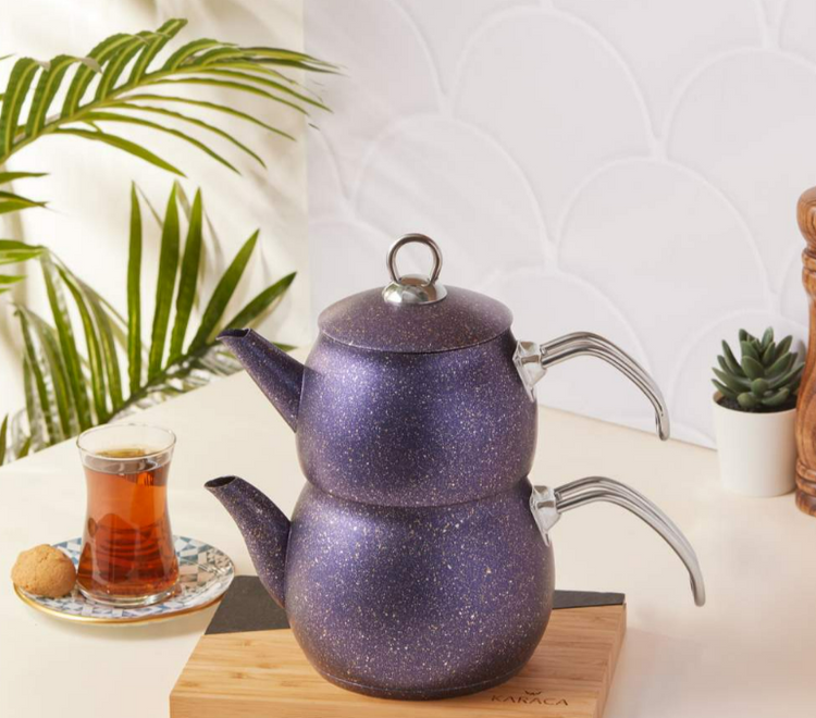 KARACA BIOGRANIT STEEL PLUS TEAPOT, PURPLE