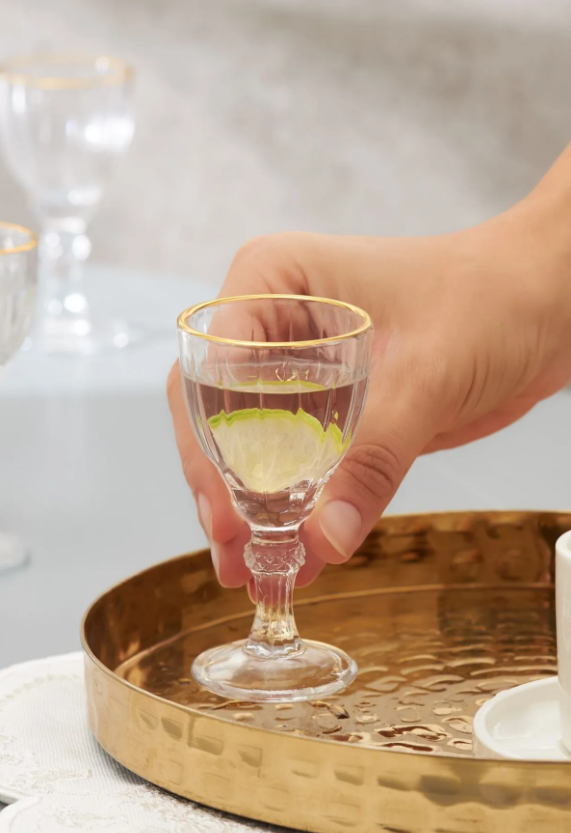 KARACA RONDA 6-PIECE COFFEE SIDE GLASS, GOLD