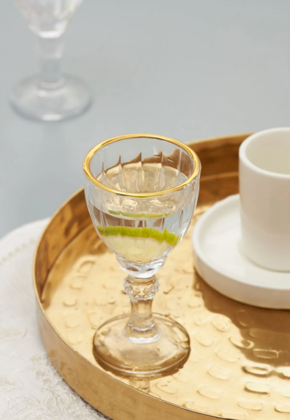 KARACA RONDA 6-PIECE COFFEE SIDE GLASS, GOLD