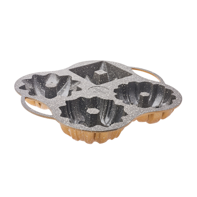 KARACA CAKE PRO 4-PIECE CAST CAKE MOLD, GOLD