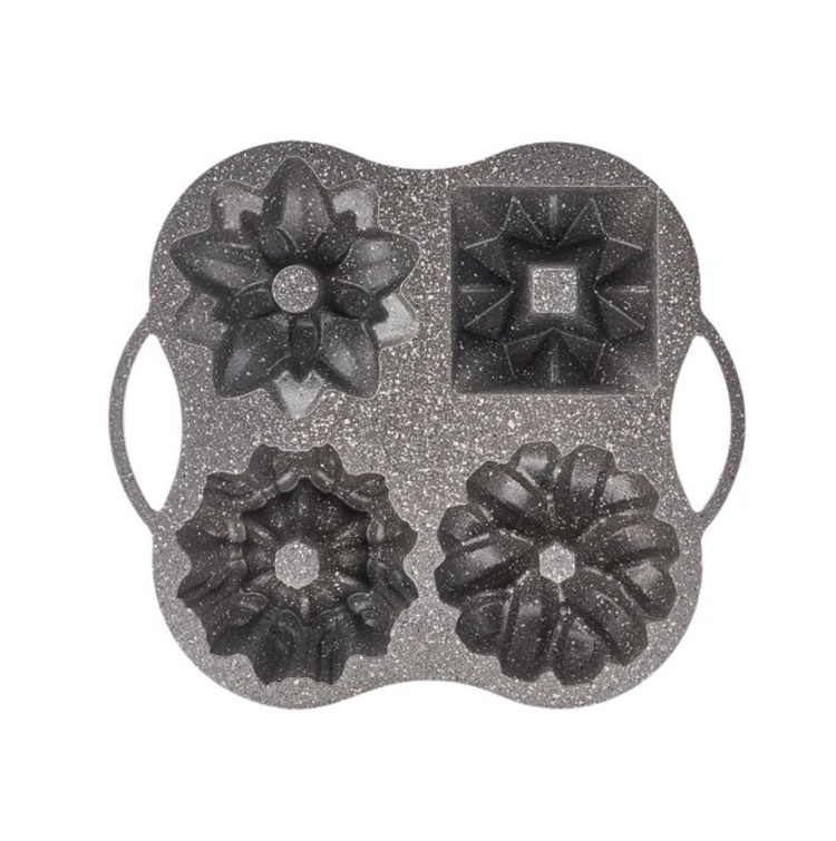 KARACA CAKE PRO 4-PIECE CAST CAKE MOLD, GOLD