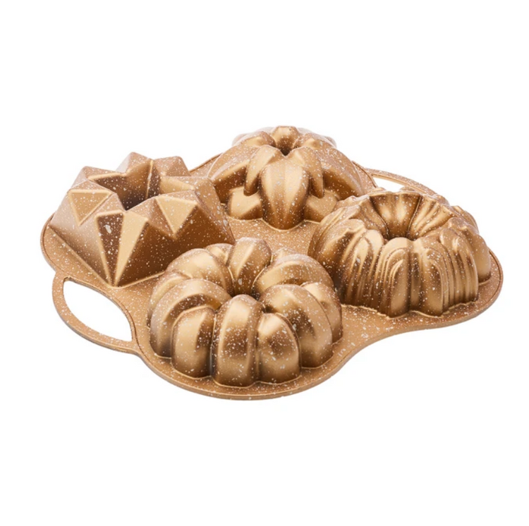 KARACA CAKE PRO 4-PIECE CAST CAKE MOLD, GOLD