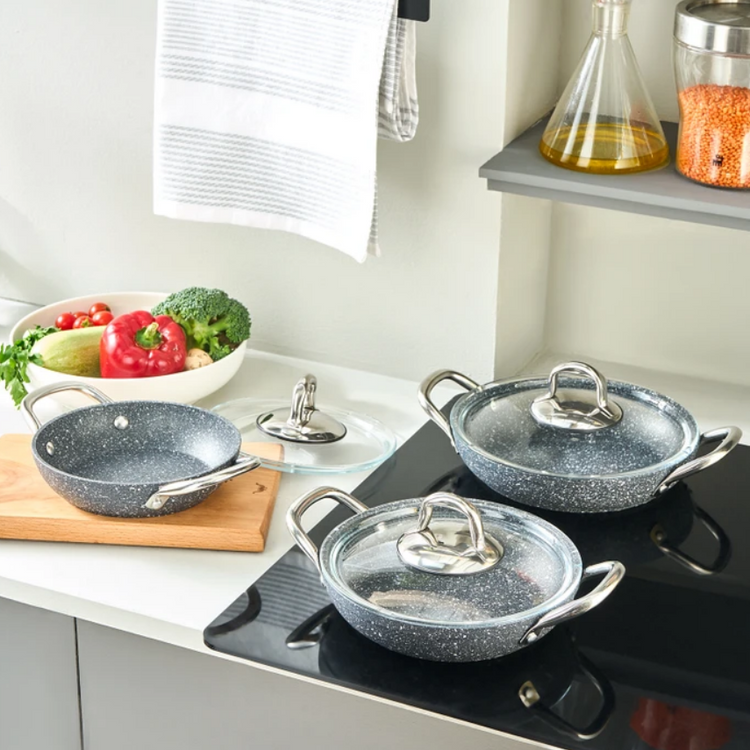 KARACA BIOGRANITE NAVY STONE 6-PIECE SET, BLUE