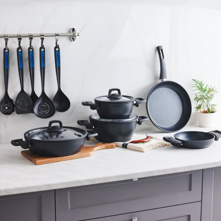KARACA BIODIAMOND POWERFUL 13-PIECE COOKWARE SET, BLACK