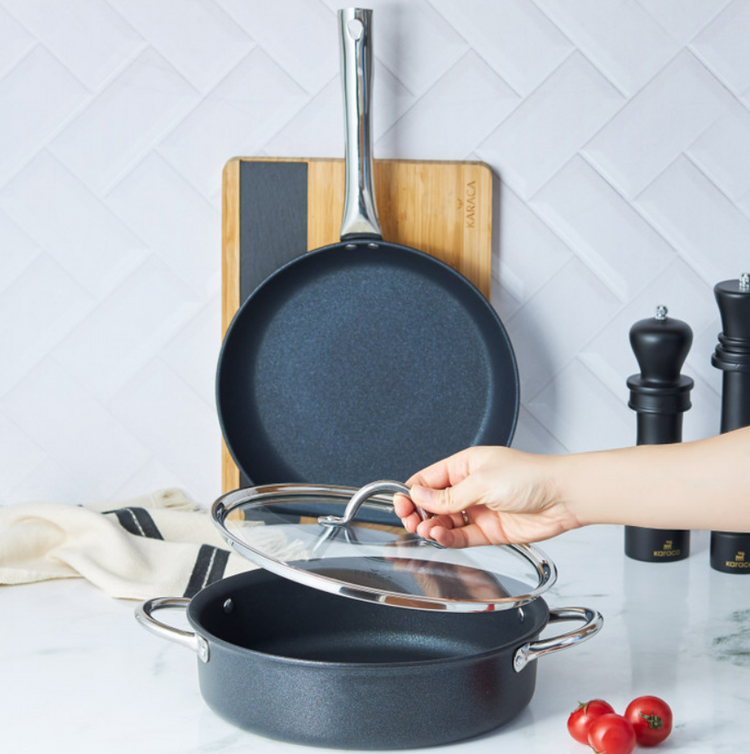 KARACA BIO DIAMOND MASTER 3-PIECE COOKWARE SET, BLACK