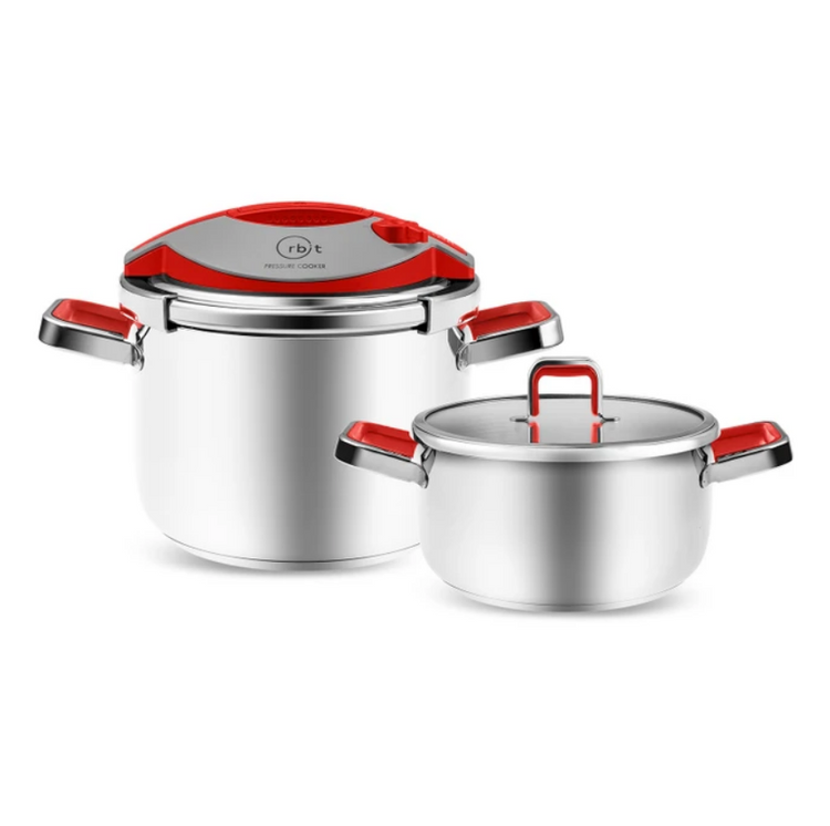 KARACA ORBIT 4+6 L PRESSURE COOKER, RED
