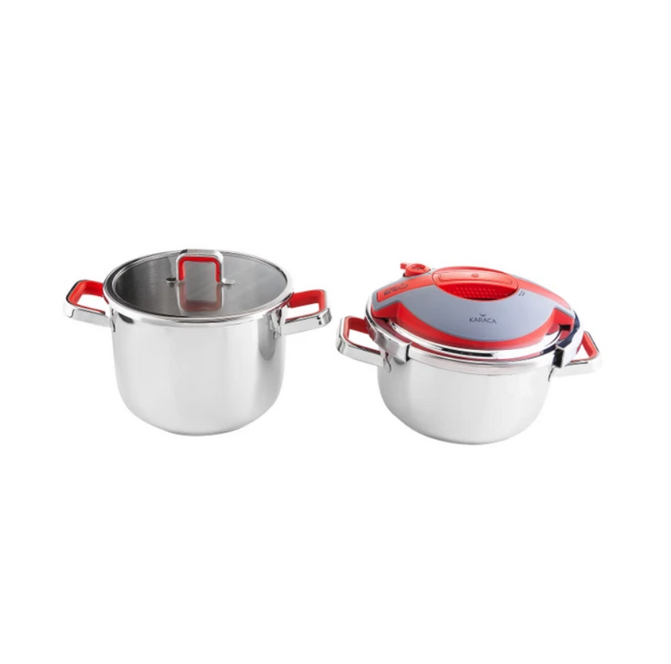 KARACA ORBIT 4+6 L PRESSURE COOKER, RED