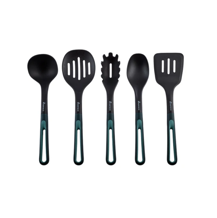 KARACA MARCO 6-PIECE SERVING SET WITH STAND, GREEN