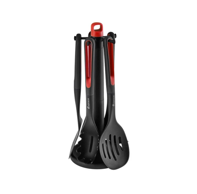 KARACA MARCO 6-PIECE SET WITH STAND, RED