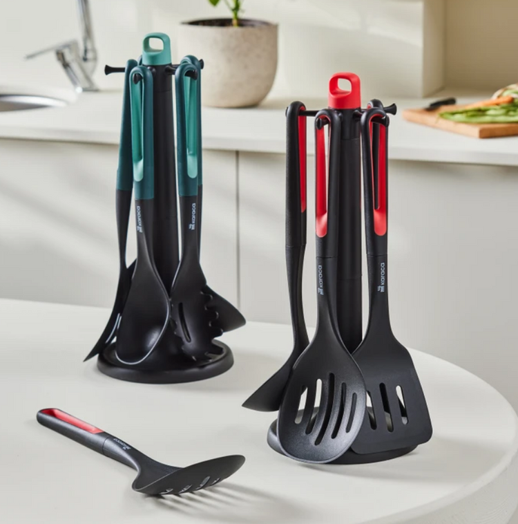 KARACA MARCO 6-PIECE SET WITH STAND, RED