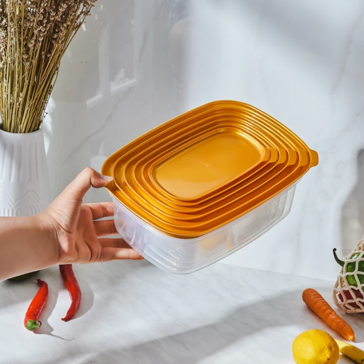 KARACA VICKS BAILANDO GOLD 6-PIECE STORAGE CONTAINER SET, GOLD