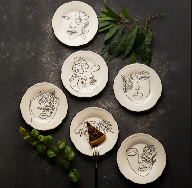 KARACA FACE 21 CM 6-PIECE DESSERT SET