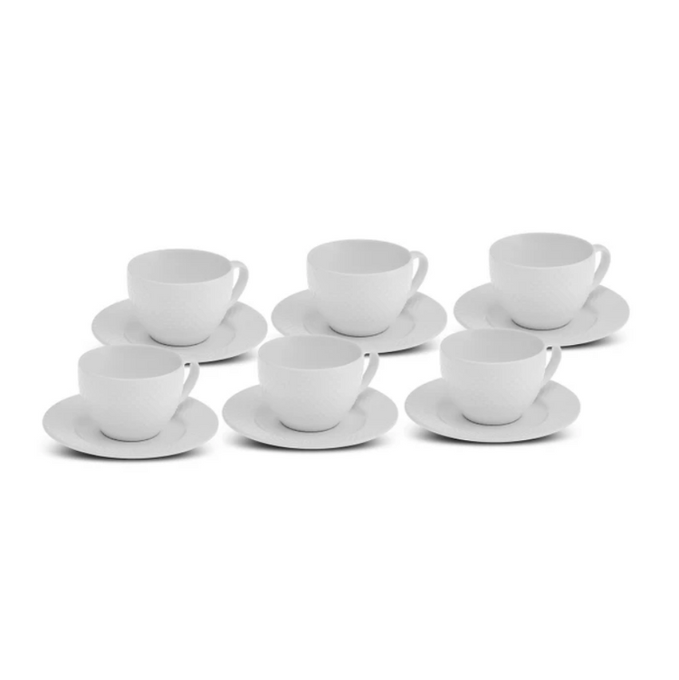 KARACA LISA 6-PERSON 90 ML COFFEE CUP SET WHITE