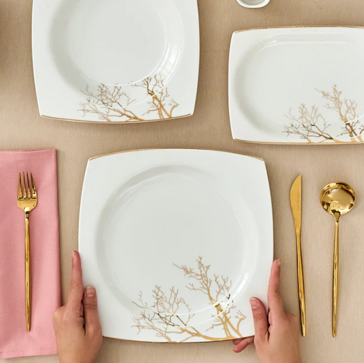 KARACA AUTUMN 60-PIECE 12-PERSON SQUARE DINNER SET
