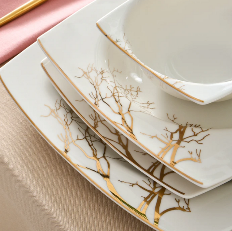 KARACA AUTUMN 60-PIECE 12-PERSON SQUARE DINNER SET