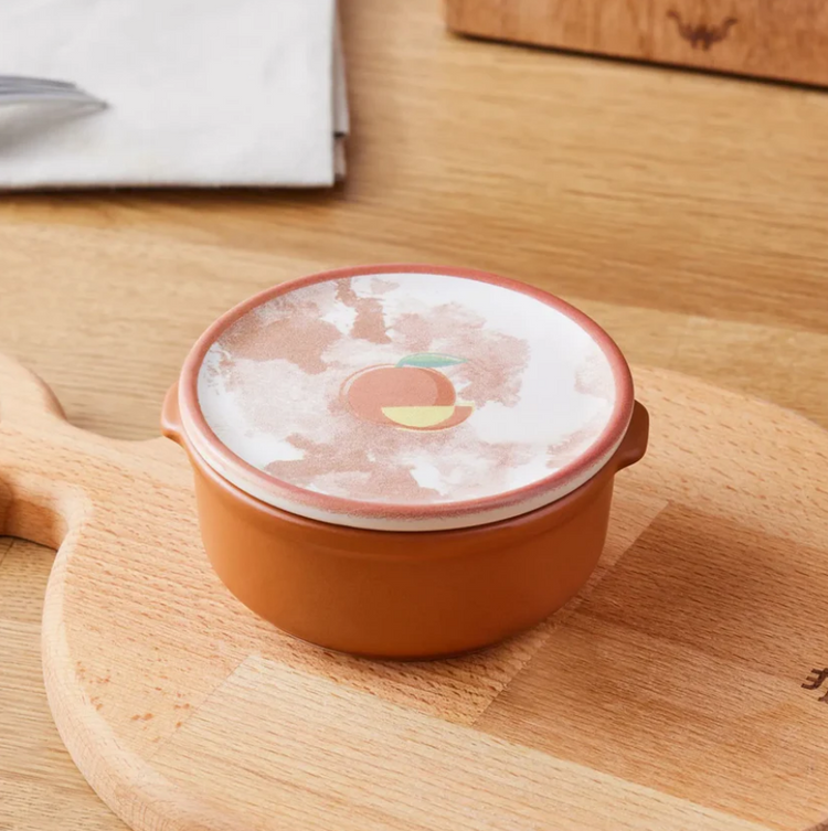 KARACA ORANGE BREAKFAST BOWL with LID , MULTICOLOR