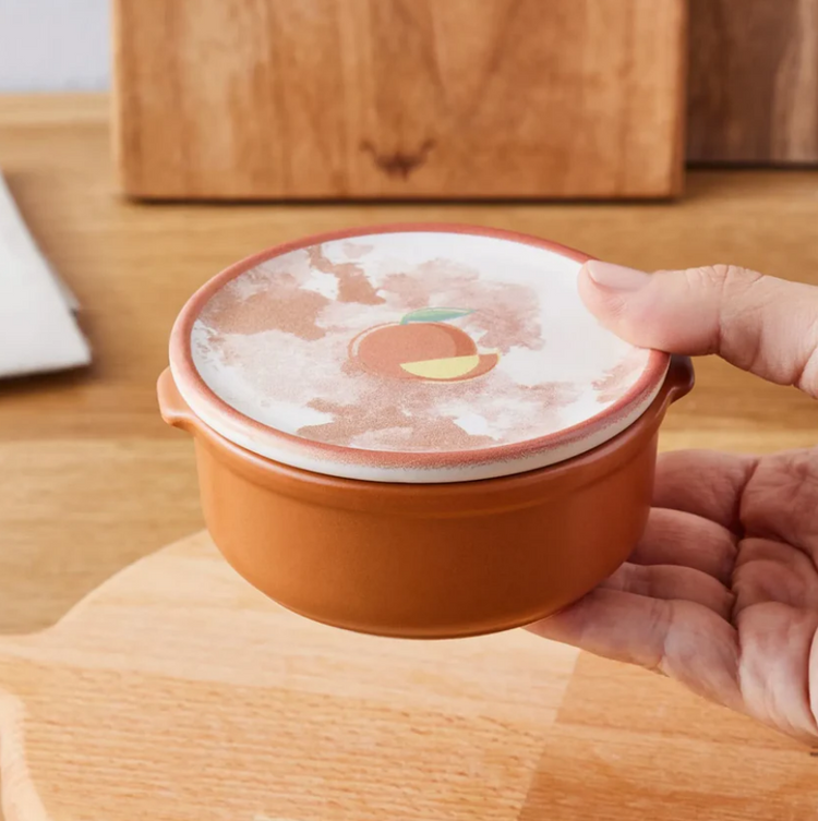 KARACA ORANGE BREAKFAST BOWL with LID , MULTICOLOR