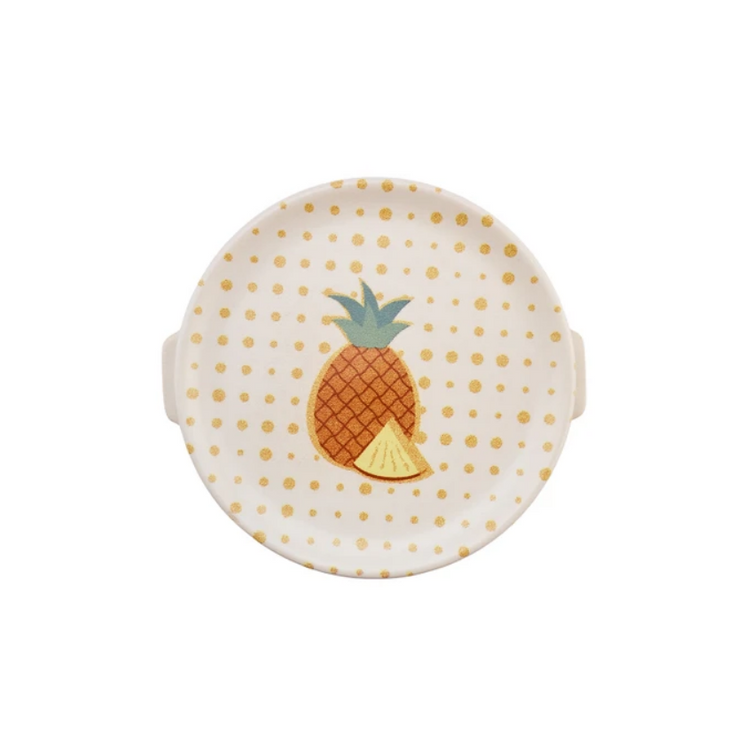 KARACA POLKA DOT PINEAPPLE BREAKFAST BOWL with LID , MULTICOLOR