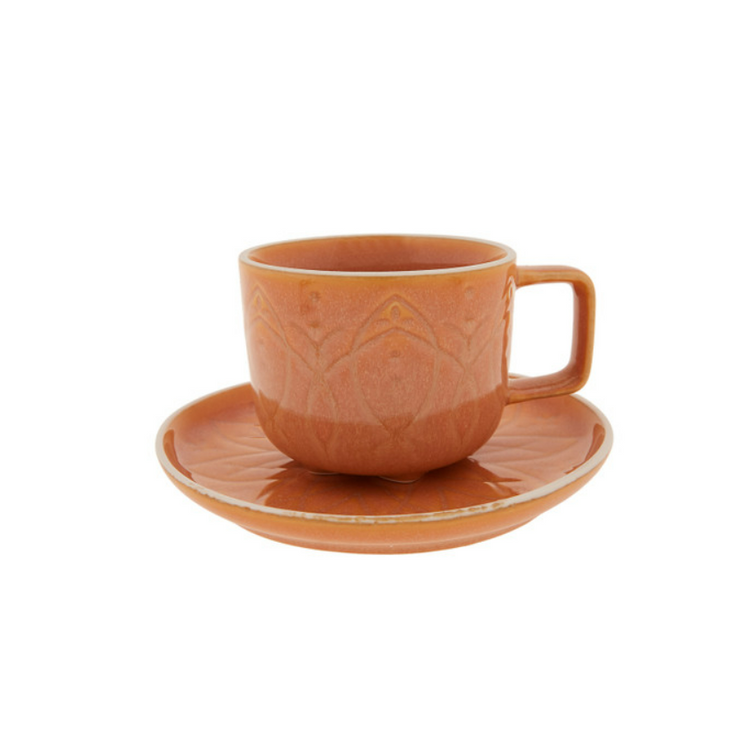 KARACA VITA ORANGE 2-PERSON TEA CUP SET
