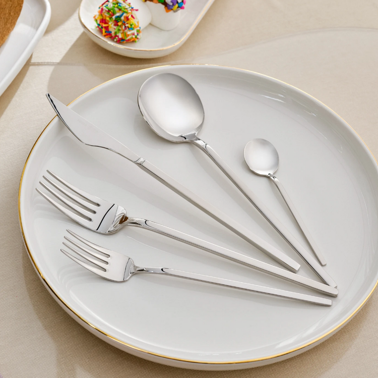 KARACA NEOMA 30-PIECE CUTLERY SET WITH BOX, PLATINUM