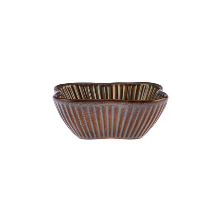 KARACA SAGE REACTIVE CLOVER NUT BOWL, GREEN