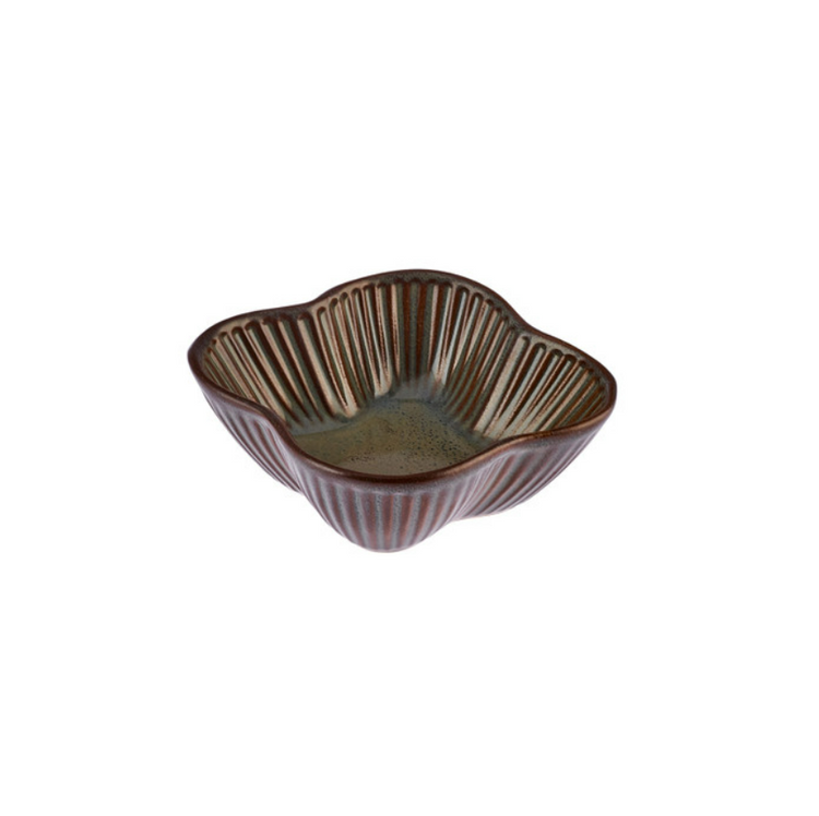 KARACA SAGE REACTIVE CLOVER NUT BOWL, GREEN