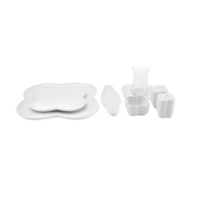 KARACA CLOVER 28-PIECE BREAKFAST SET, WHITE
