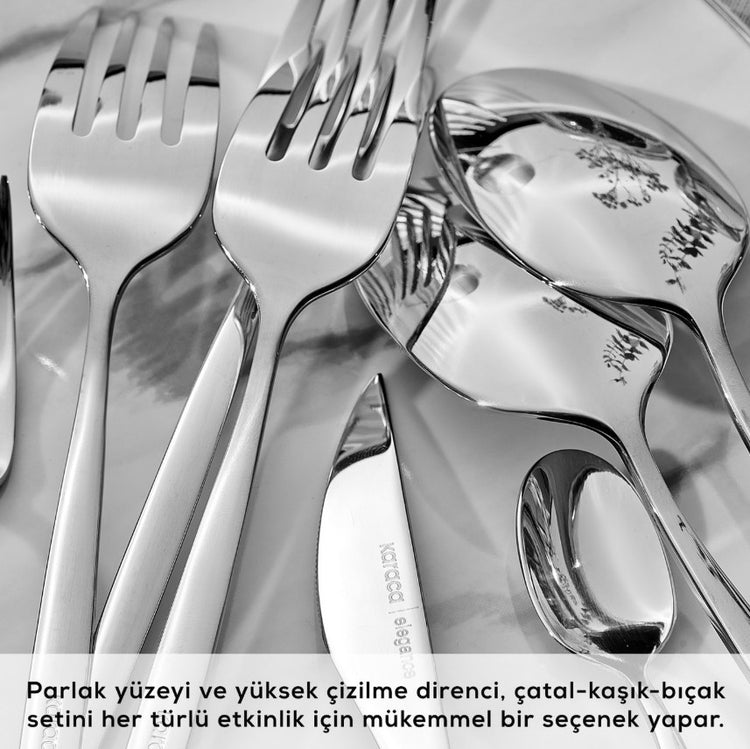 KARACA LIZBON PLATINUM 60-PIECE CUTLERY SET FOR 12 PEOPLE