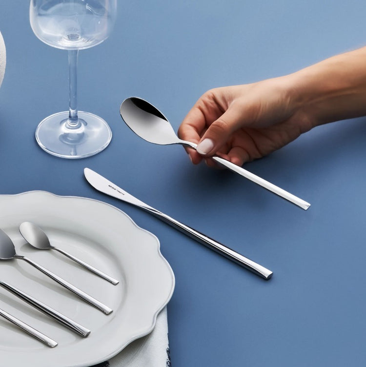 KARACA ELEGANCE NEW LIZA PLATINUM 84-PIECE CUTLERY SET FOR 12 PEOPLE