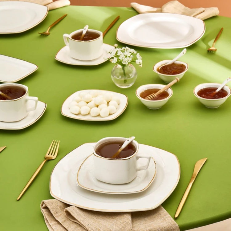 KARACA ELEGANCE BONE NICOLA 32-PIECE BREAKFAST SET FOR 6 PEOPLE GOLD