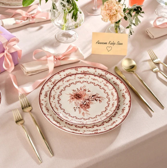 KARACA FOREVER BONE BLUME 24-PIECE DINNER SET FOR 6 PEOPLE