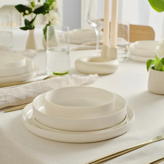 KARACA EARTH COLLECTION FINESSE 24-PIECE DINNER SET FOR 6 PEOPLE, WHITE