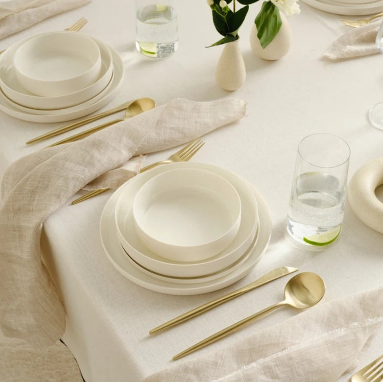 KARACA EARTH COLLECTION FINESSE 24-PIECE DINNER SET FOR 6 PEOPLE, WHITE