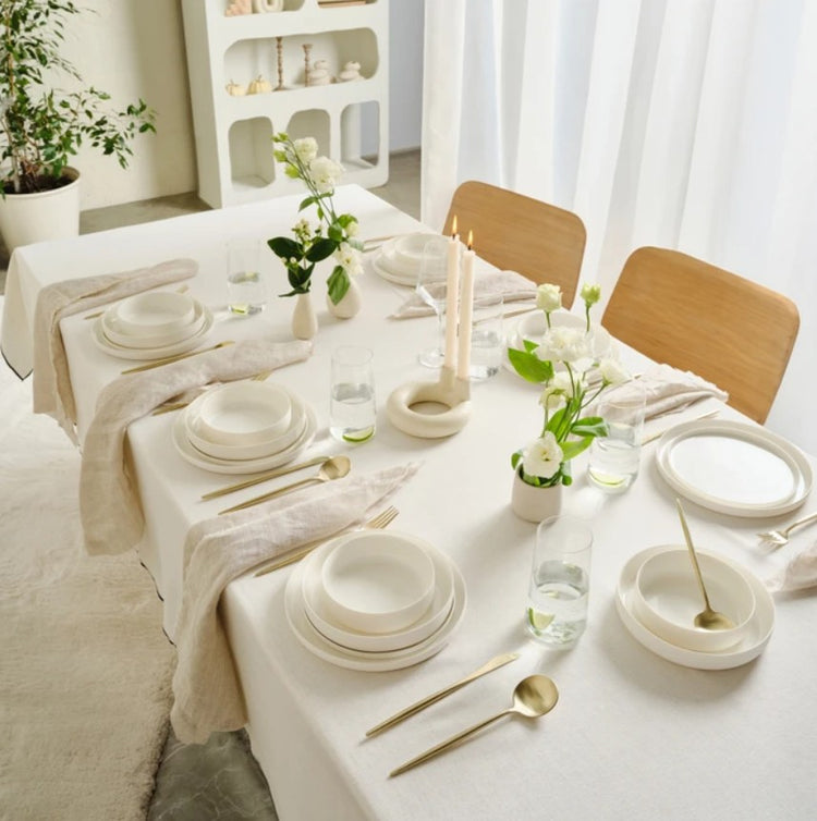 KARACA EARTH COLLECTION FINESSE 24-PIECE DINNER SET FOR 6 PEOPLE, WHITE