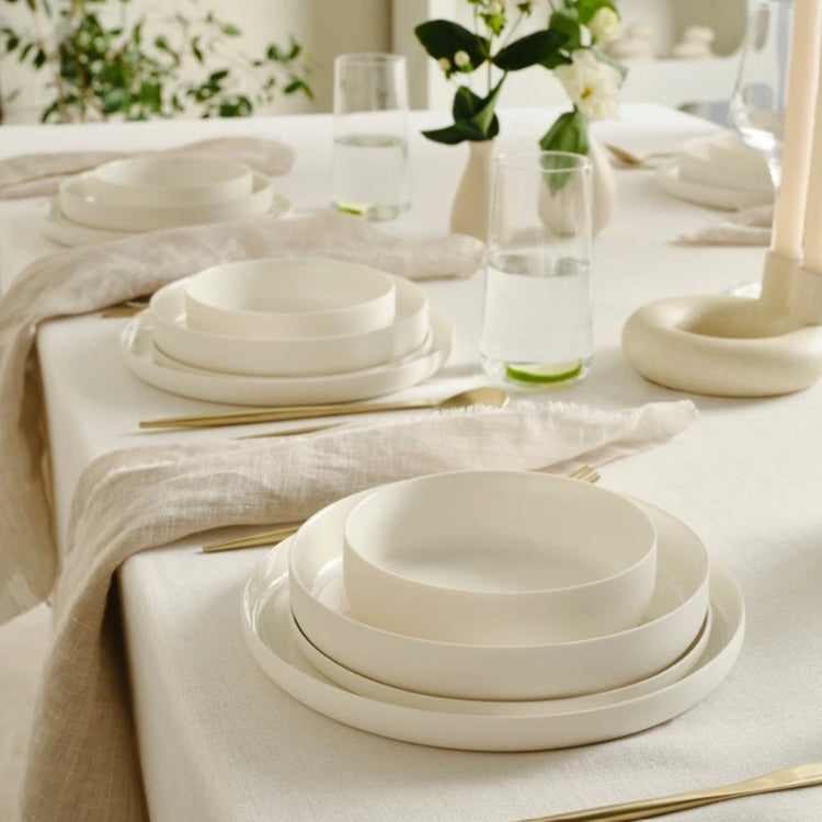KARACA EARTH COLLECTION FINESSE 24-PIECE DINNER SET FOR 6 PEOPLE, WHITE