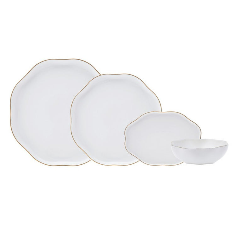 KARACA STREAM BONE MIA 20-PIECE DINNER SET FOR 6 PEOPLE, GOLD
