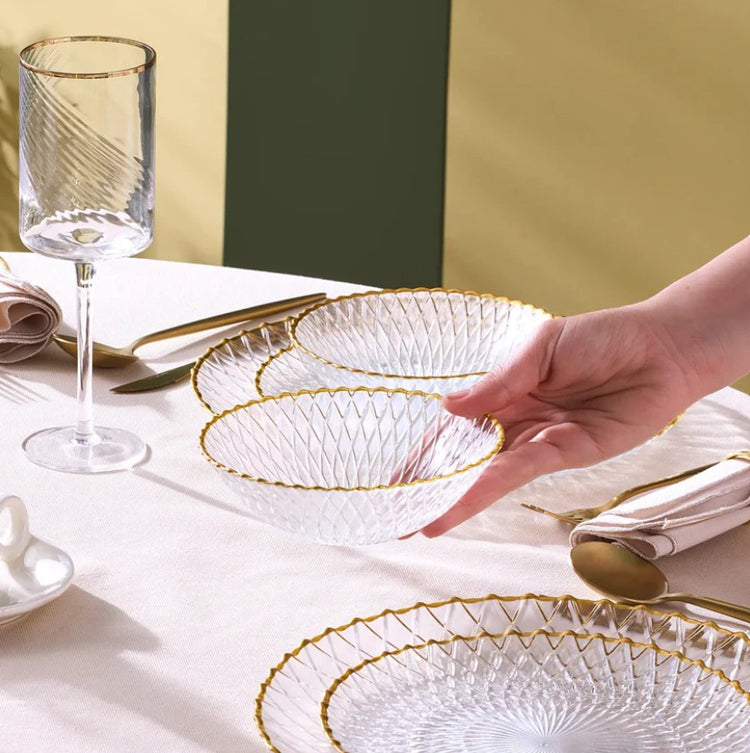 KARACA ZELAZO GOLD RIM 18-PIECE 6-PERSON DINNER SET