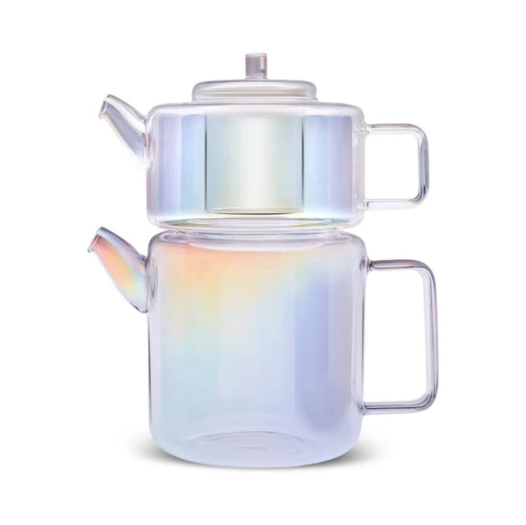 KARACA FLAT BOROSILICATE GLASS MIDI TEAPOT LUSTER