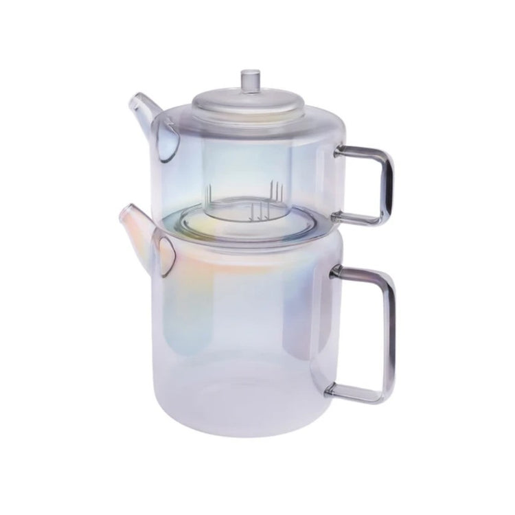 KARACA FLAT BOROSILICATE GLASS MIDI TEAPOT LUSTER