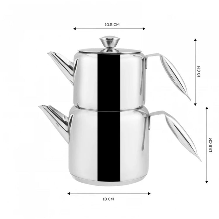 KARACA GRANADA MIDI STAINLESS STEEL TEAPOT SET