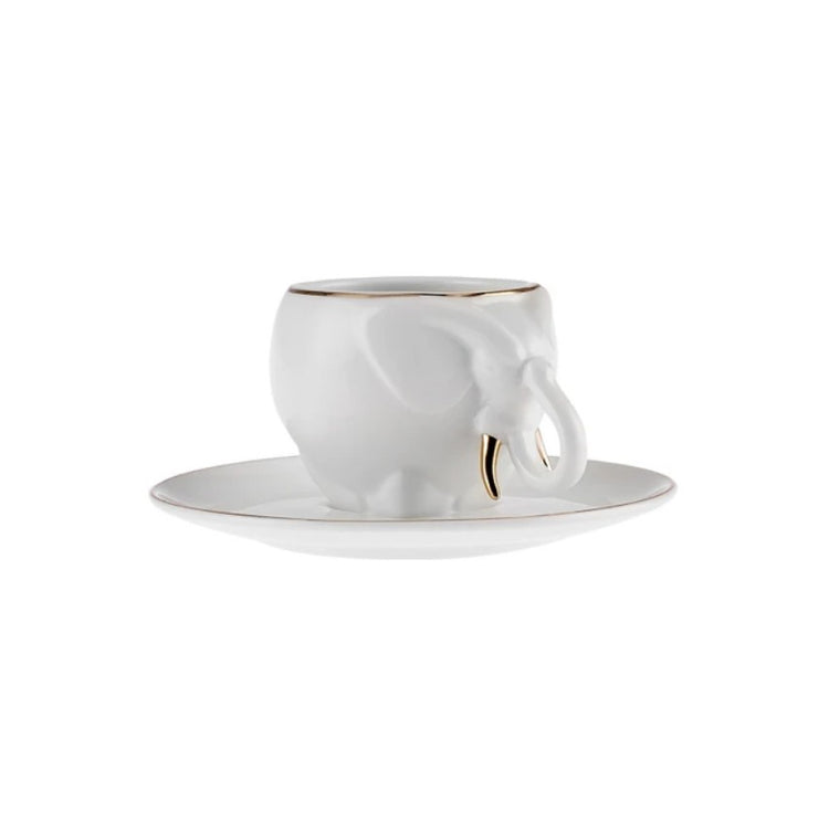 KARACA ELEPHANT 2-PERSON PORCELAIN COFFEE CUP SET 90 ML